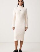 Tommy Jeans рокля тип пуловер от памук бежова DW0DW23324