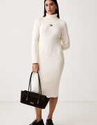 Tommy Jeans рокля тип пуловер от памук бежова DW0DW23324