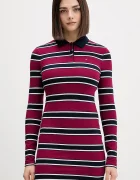 Tommy Jeans Рокля в бордо къса с кройка по тялото DW0DW21901
