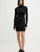 Tommy Jeans Рокля в черно къса с кройка по тялото DW0DW21504
