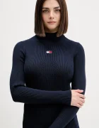 Tommy Jeans Рокля в тъмносиньо дълга с кройка по тялото DW0DW21910