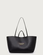 Tommy Jeans шопинг чанта дамска от имитация на кожа черна AW0AW19051