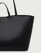 Tommy Jeans шопинг чанта дамска от имитация на кожа черна AW0AW19051