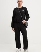 Tommy Jeans спортен панталон дамски от памук черен с висока талия DW0DW22780