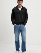 Tommy Jeans Суичър мъжки в сиво с изчистен дизайн DM0DM22344