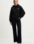 Tommy Jeans Суичър с качулка дамски от памук черен DW0DW22357