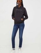Tommy Jeans суичър с качулка дамски от памук с еластан черен DW0DW17324