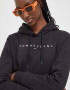 Tommy Jeans суичър с качулка дамски от памук с еластан черен DW0DW17324
