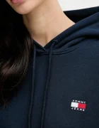 Tommy Jeans суичър с качулка дамски от памук тъмносин DW0DW19414