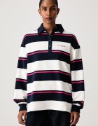 Tommy Jeans суичър с качулка дамски от памук тъмносин DW0DW23303
