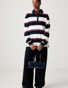 Tommy Jeans суичър с качулка дамски от памук тъмносин DW0DW23303