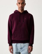 Tommy Jeans суичър с качулка мъжки с памук бордо DM0DM20742