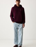 Tommy Jeans суичър с качулка мъжки с памук бордо DM0DM20742