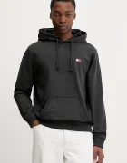 Tommy Jeans суичър с качулка мъжки с памук сив DM0DM22666