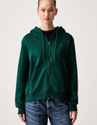 Tommy Jeans суичър с цип дамски с памук зелен DW0DW19729