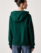 Tommy Jeans суичър с цип дамски с памук зелен DW0DW19729