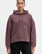 Tommy Jeans Суичър в кафяво с качулка с изчистен дизайн DW0DW21609
