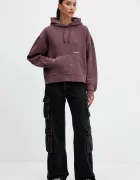 Tommy Jeans Суичър в кафяво с качулка с изчистен дизайн DW0DW21609