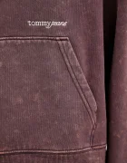 Tommy Jeans Суичър в кафяво с качулка с изчистен дизайн DW0DW21609