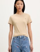 Tommy Jeans тениска basic дамска от памук бежова DW0DW20459