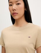 Tommy Jeans тениска basic дамска от памук бежова DW0DW20459