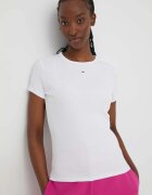 Tommy Jeans тениска basic дамска от памук с еластан бяла DW0DW17383