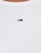 Tommy Jeans тениска basic дамска от памук с еластан бяла DW0DW17383