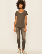 Tommy Jeans тениска basic дамска с памук сива