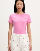 Tommy Jeans тениска базова дамска от памук розова DW0DW20459