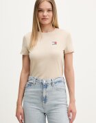 Tommy Jeans тениска дамска от памук бежова DW0DW22274