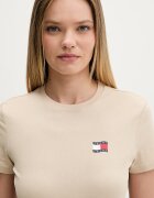 Tommy Jeans тениска дамска от памук бежова DW0DW22274