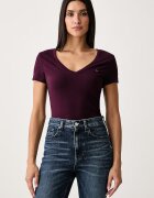 Tommy Jeans тениска дамска от памук бордо DW0DW20458