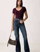 Tommy Jeans тениска дамска от памук бордо DW0DW20458