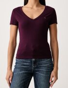 Tommy Jeans тениска дамска от памук бордо DW0DW20458