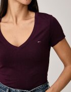 Tommy Jeans тениска дамска от памук бордо DW0DW20458