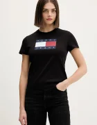Tommy Jeans тениска дамска от памук черна DW0DW22562