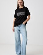 Tommy Jeans тениска дамска от памук черна DW0DW23267