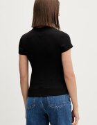 Tommy Jeans тениска дамска от памук с еластан черна DW0DW22807