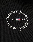 Tommy Jeans тениска дамска от памук с еластан черна DW0DW22807