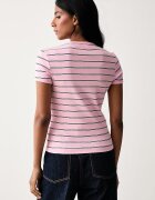 Tommy Jeans тениска дамска от памук с еластан розова DW0DW17383