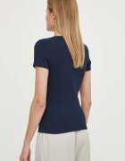 Tommy Jeans тениска дамска от памук с еластан тъмносиня DW0DW17385