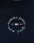 Tommy Jeans тениска дамска от памук с еластан тъмносиня DW0DW22807
