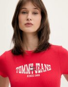 Tommy Jeans тениска дамска с памук червена DW0DW22272