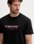 Tommy Jeans тениска мъжка от памук черна DM0DM21978