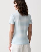 Tommy Jeans тениска с яка дамска от памук синя DW0DW22820