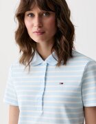 Tommy Jeans тениска с яка дамска от памук синя DW0DW22820