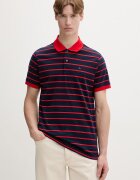 Tommy Jeans тениска с яка мъжка от памук тъмносиня DM0DM22708