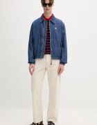 Tommy Jeans тениска с яка мъжка от памук тъмносиня DM0DM22708