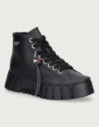 Tommy Jeans TJW PLATFORM SNEAKER LEATHER MC високи кецове дамски от кожа черни високи EN0EN03133