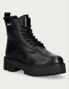 Tommy Jeans туристически обувки дамски от кожа TJW PLATFORM BOOTS WL черни EN0EN03159